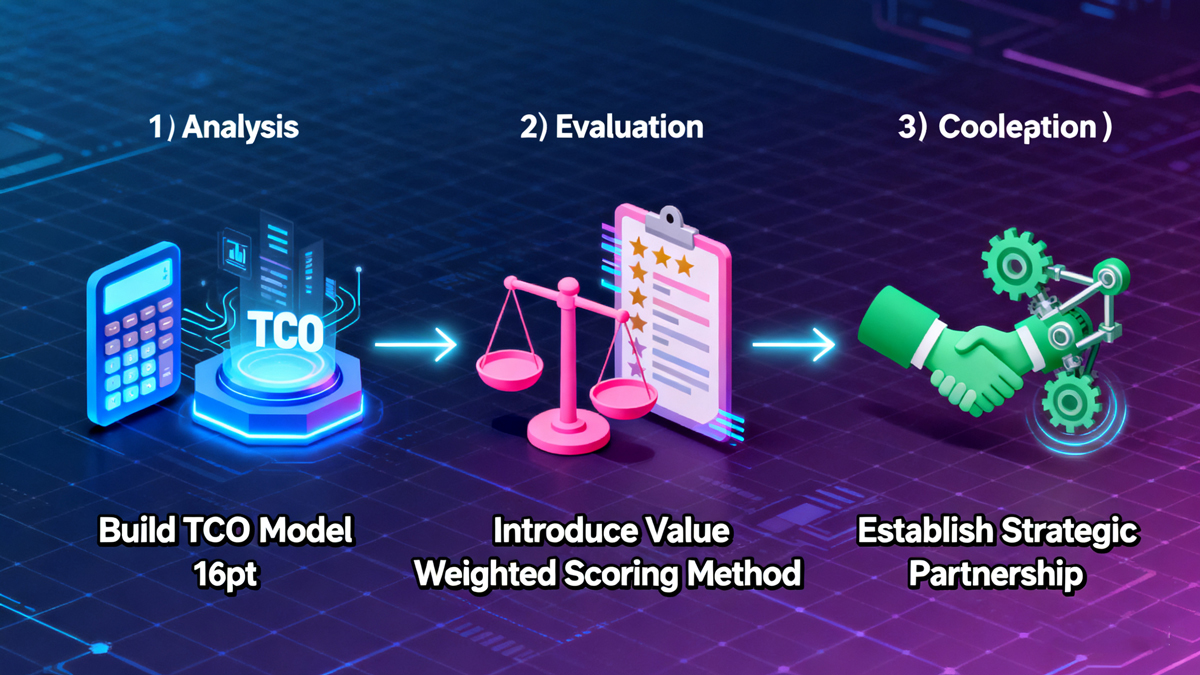 Value optimization strategy flowchart: from TCO analysis to strategic partnership Value optimization strategy flowchart: from TCO analysis to strategic partnership