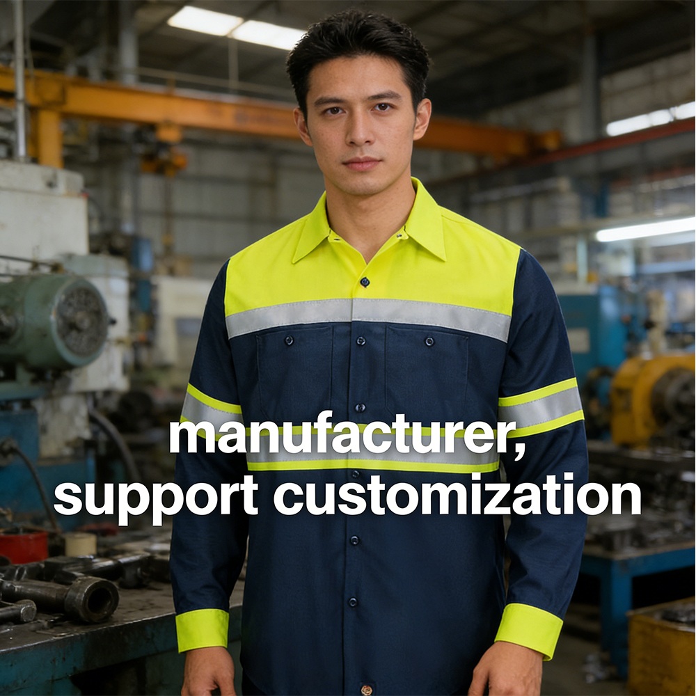 ANSI/ISEA 107 Hi-Vis Flame-Resistant FR Reflective Work Shirt | NFPA 70E Arc Rated | Ripstop Cotton Blend | Custom Logo Available from China Manufacturer