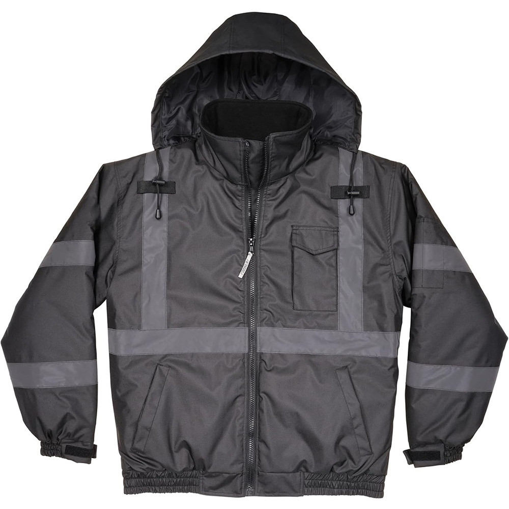Extreme Cold Weather Work Jacket Rated to -30°F |300D Oxford PU Waterproof Shell | Black Reflective Tape