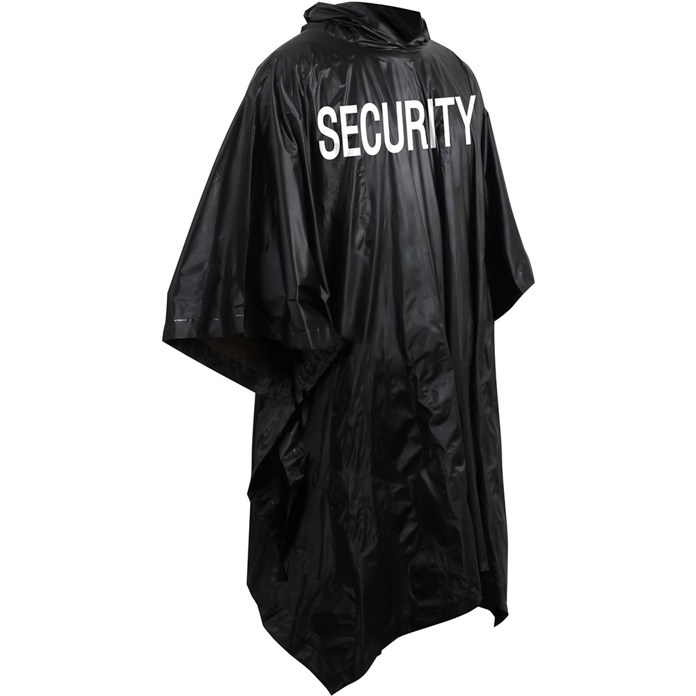 Security Rain Poncho – Waterproof PVC with "SECURITY" Custom Colors & Logo for Security Teams