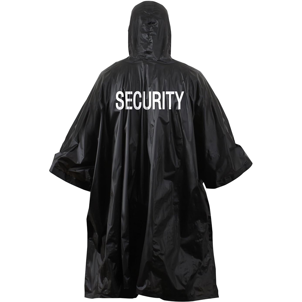 Security Rain Poncho – Waterproof PVC with "SECURITY" Custom Colors & Logo for Security Teams