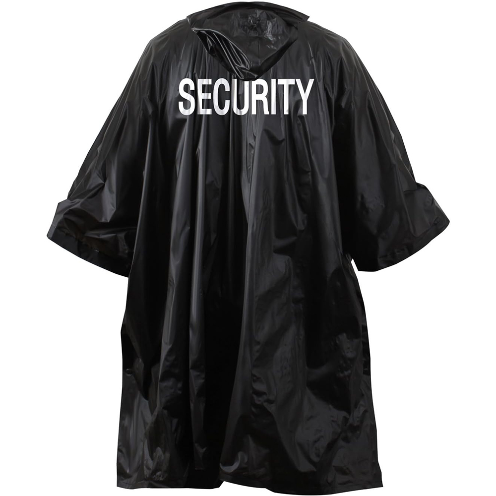 Security Rain Poncho – Waterproof PVC with "SECURITY" Custom Colors & Logo for Security Teams