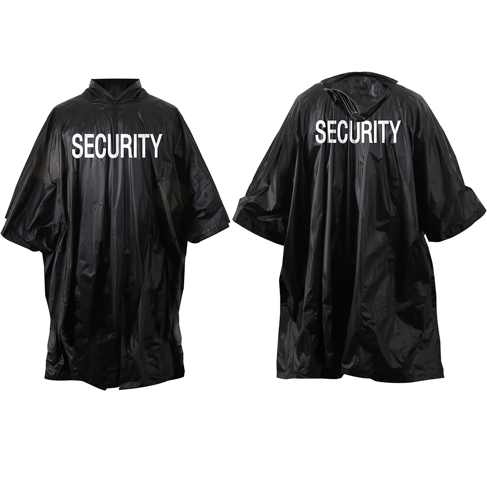Security Rain Poncho – Waterproof PVC with "SECURITY" Custom Colors & Logo for Security Teams