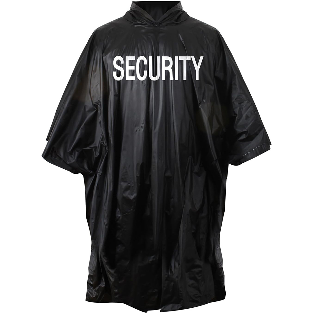 Security Rain Poncho – Waterproof PVC with "SECURITY" Custom Colors & Logo for Security Teams