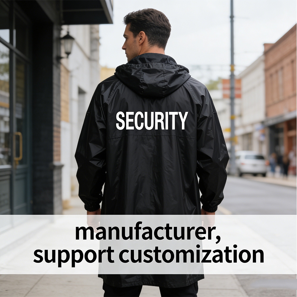 Security Rain Poncho – Waterproof PVC with "SECURITY" Custom Colors & Logo for Security Teams