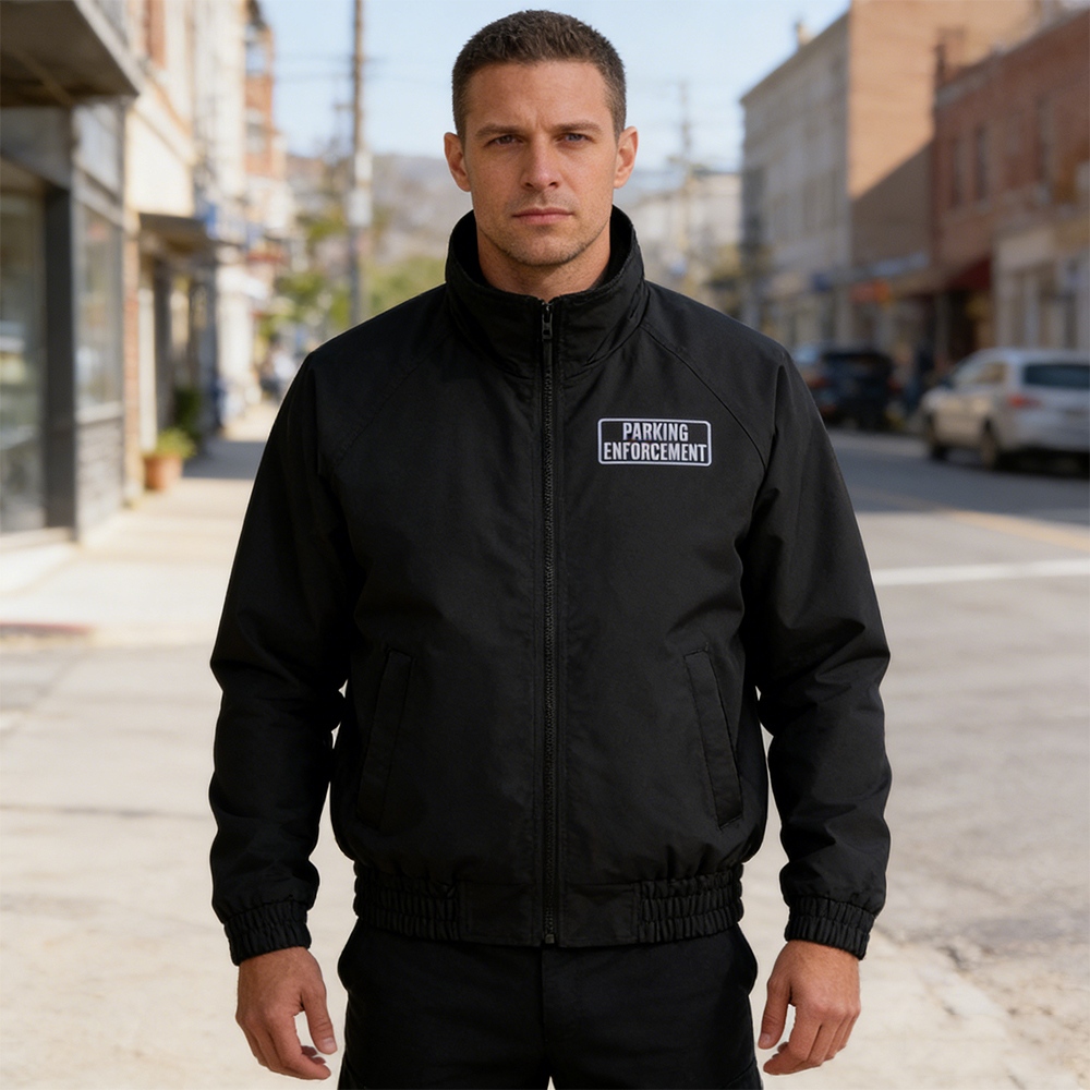 Security Duty Jacket – Waterproof Windproof Hooded Coat SECURITY ENFORCEMENT Custom Logo for Security Patrol