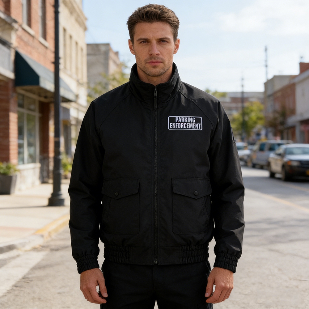 Security Duty Jacket – Waterproof Windproof Hooded Coat SECURITY ENFORCEMENT Custom Logo for Security Patrol