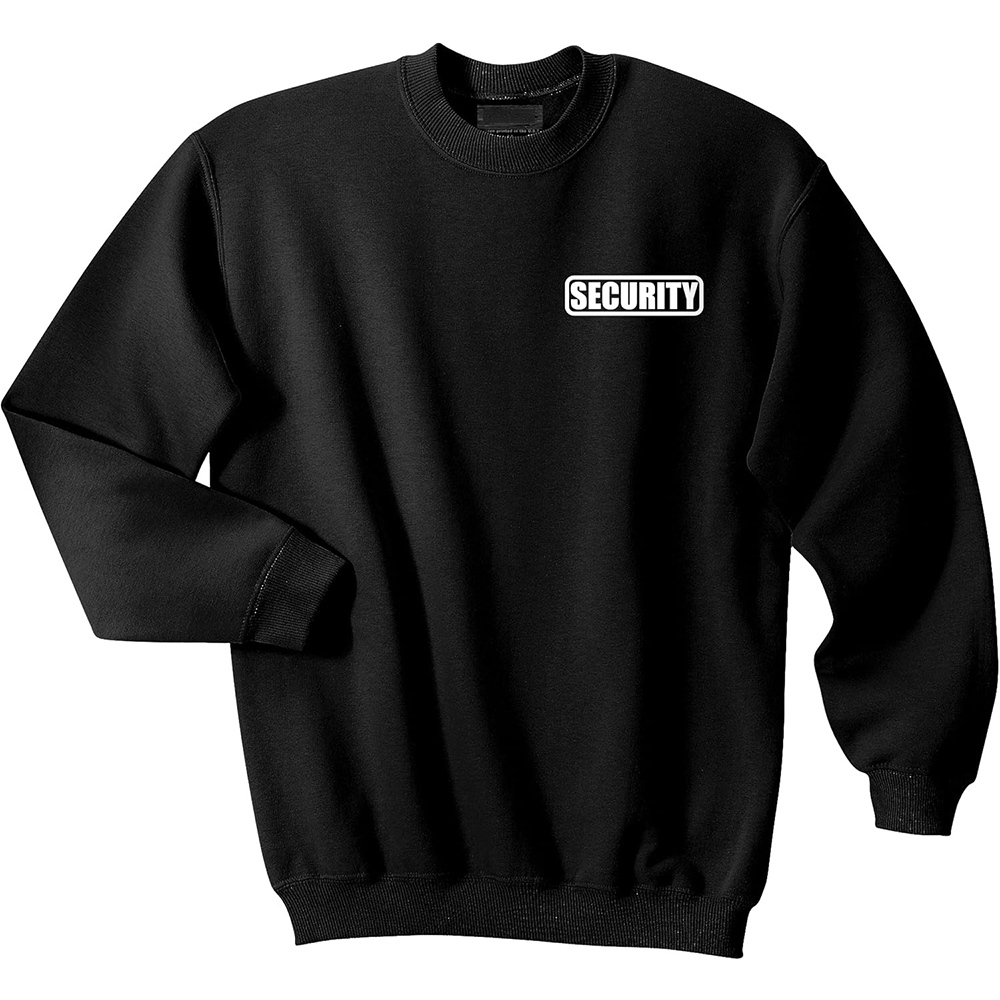 Security Crewneck Sweatshirt | Custom Logo & Reflective Print | Bulk OEM Supplier