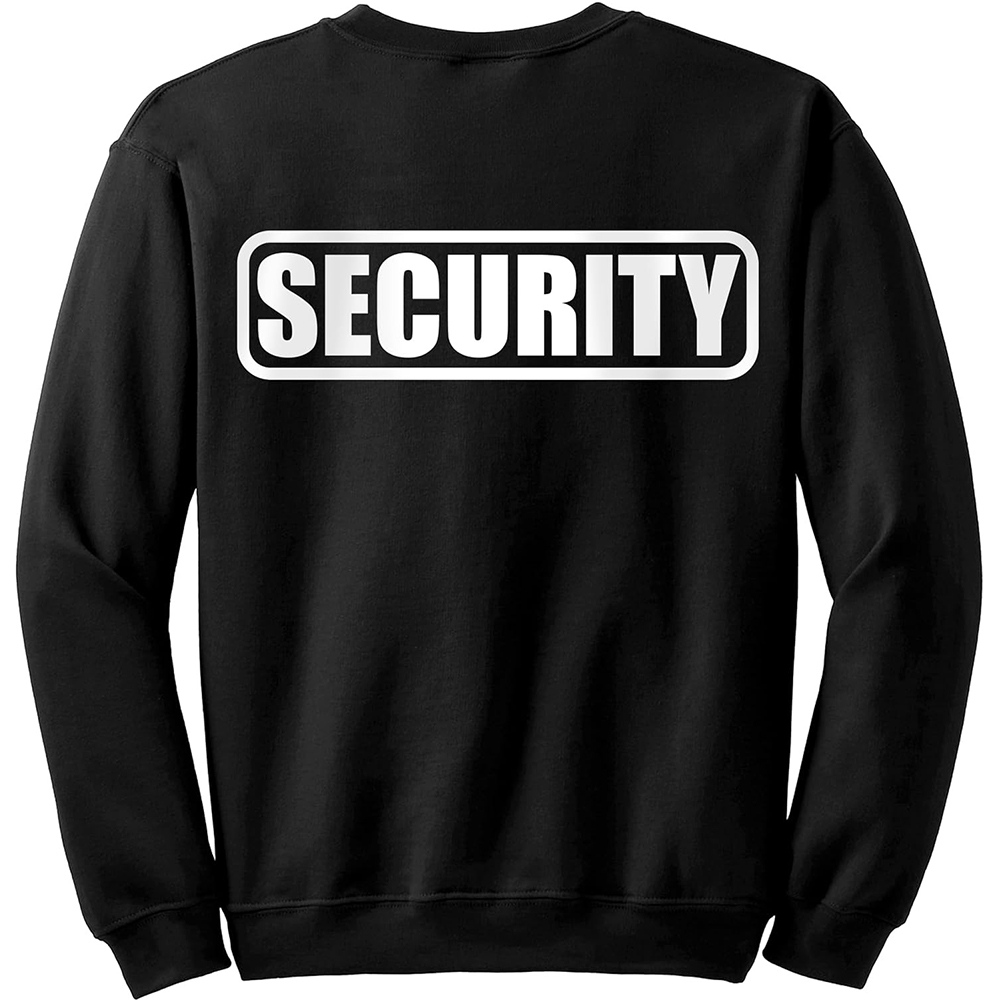 Security Crewneck Sweatshirt | Custom Logo & Reflective Print | Bulk OEM Supplier