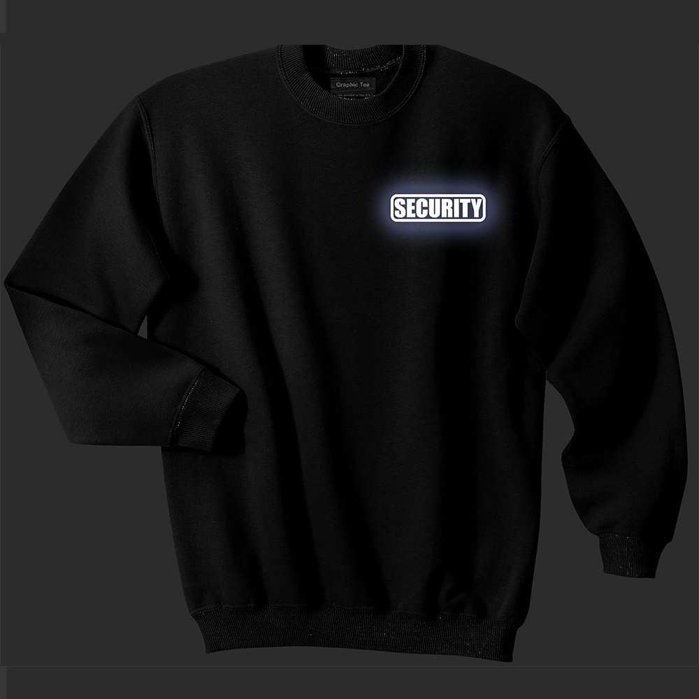 Security Crewneck Sweatshirt | Custom Logo & Reflective Print | Bulk OEM Supplier