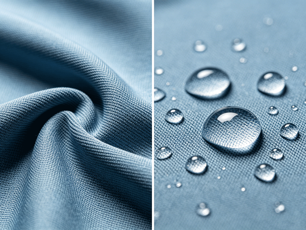 Anti-fluid and 4-way stretch scrub fabric close-up