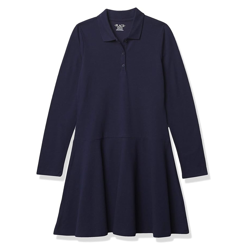 Girls Polo Collar Long Sleeve Dress Manufacturer | Custom School Uniform Dresses & OEM Production
