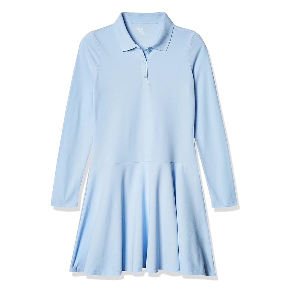 Girls Polo Collar Long Sleeve Dress Manufacturer | Custom School Uniform Dresses & OEM Production