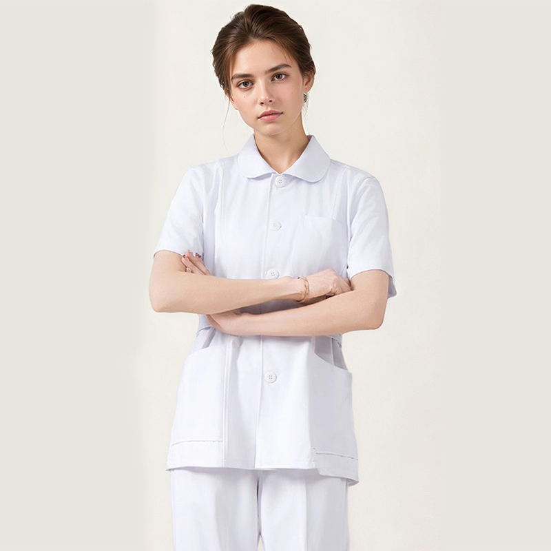 Professional White Nurse Uniform Set | Classic Scrubs | Tailored Top & Comfort Pants