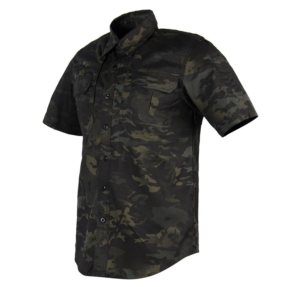 Low-Light Camouflage Tactical Shirt - Breathable & Durable for Night Patrol & Guard Duty