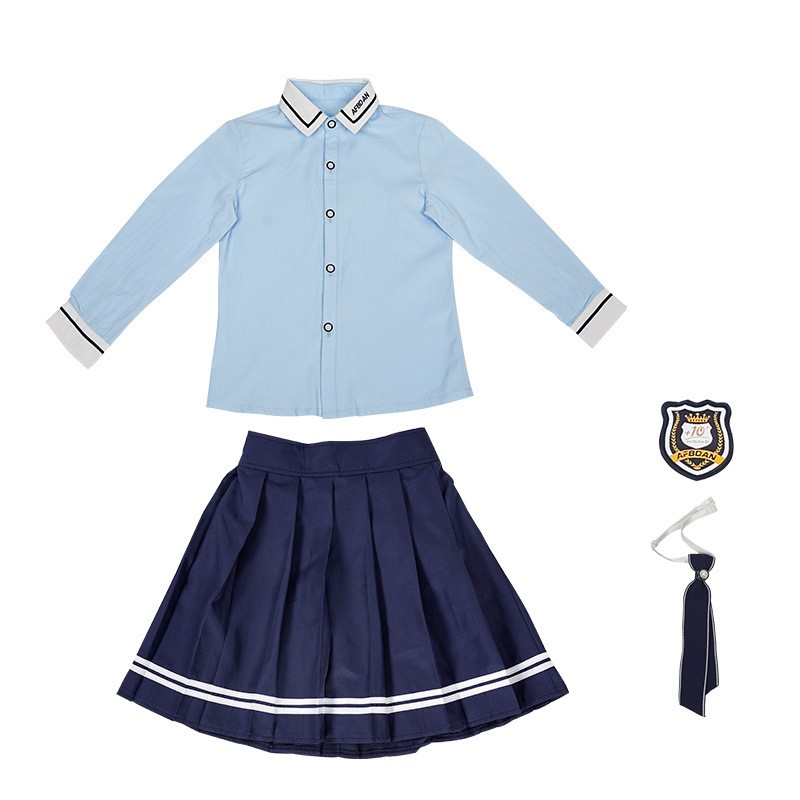 Contrast Stripe Details | Embroidered Badge & Tie | Modern Academic Wear