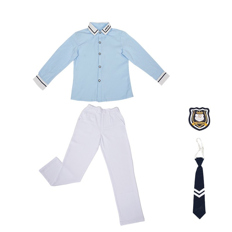 Contrast Stripe Details | Embroidered Badge & Tie | Modern Academic Wear