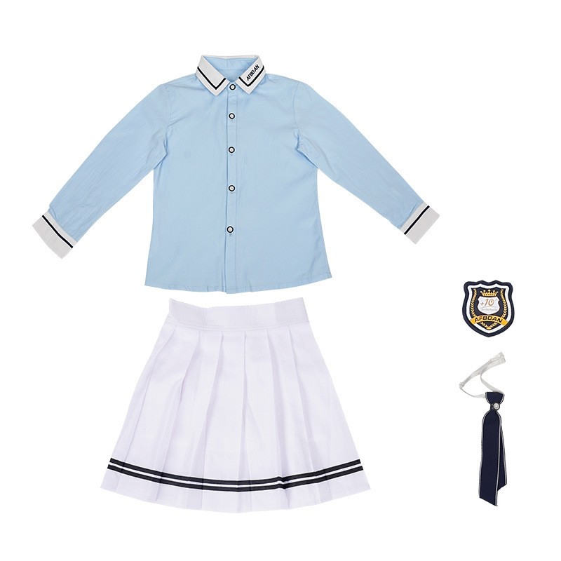 Contrast Stripe Details | Embroidered Badge & Tie | Modern Academic Wear