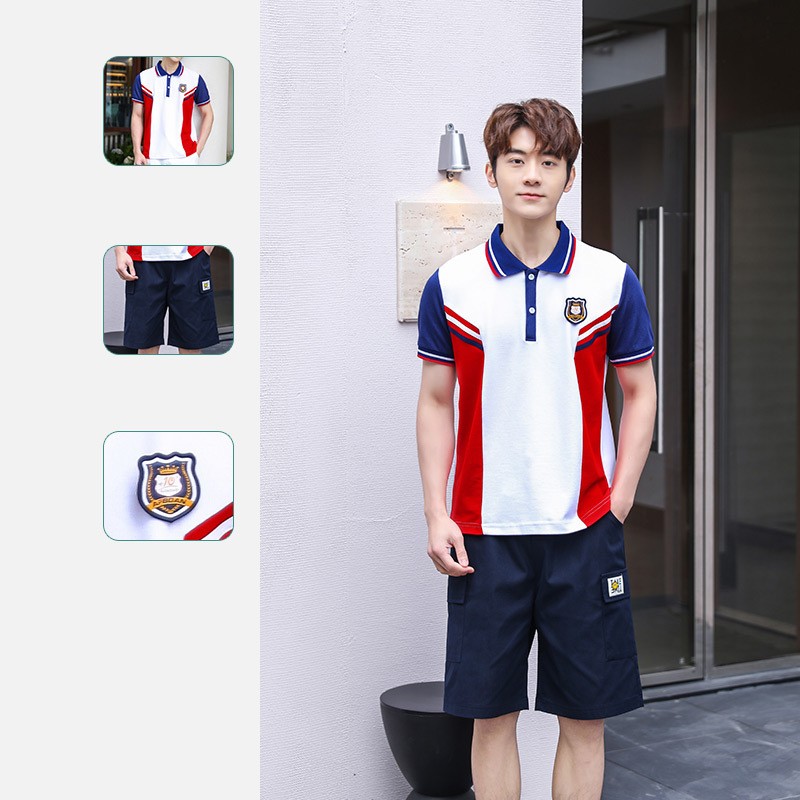 Classic Three-Color Polo & Shorts Set | Custom School Summer Uniform