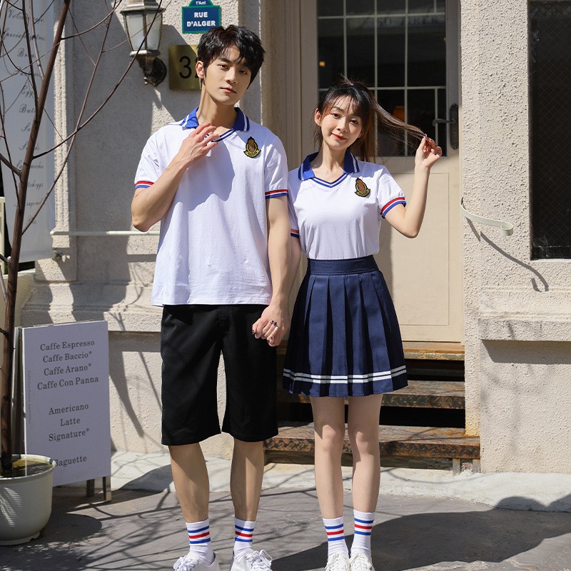 Classic V-Neck Summer Uniform Set | Custom School Wear with Multiple Options