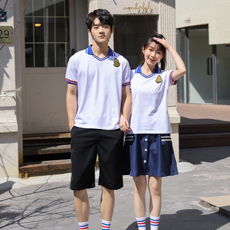 Classic V-Neck Summer Uniform Set | Custom School Wear with Multiple Options