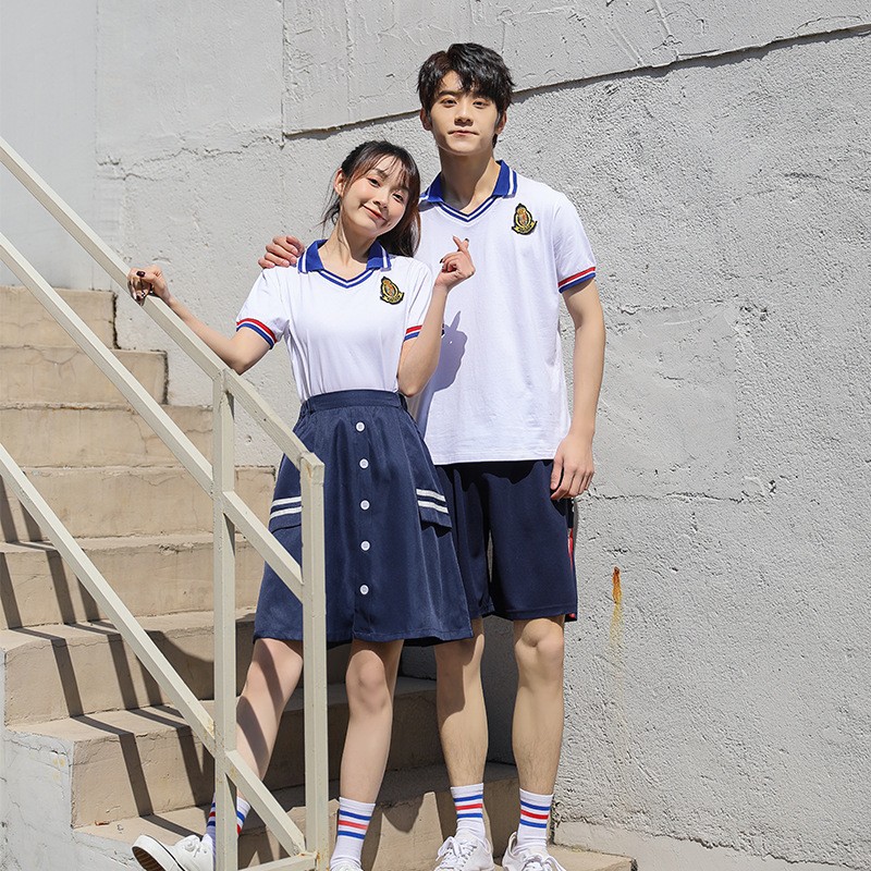 Classic V-Neck Summer Uniform Set | Custom School Wear with Multiple Options