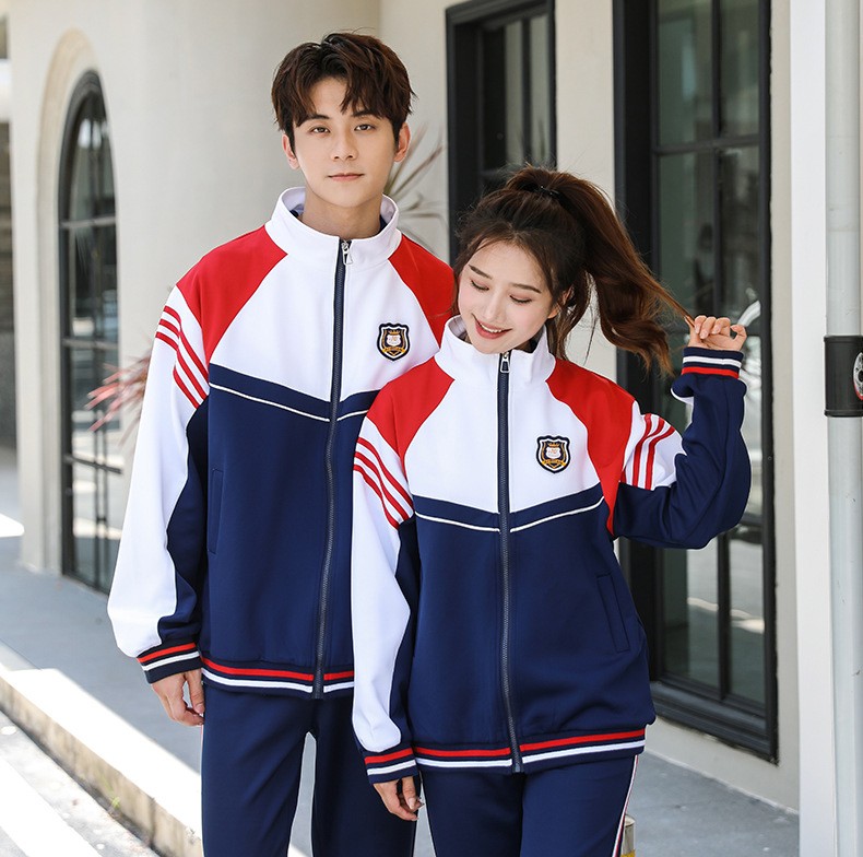 Athletic Color Block Tracksuit | Custom Sports Uniform for Spring/Autumn