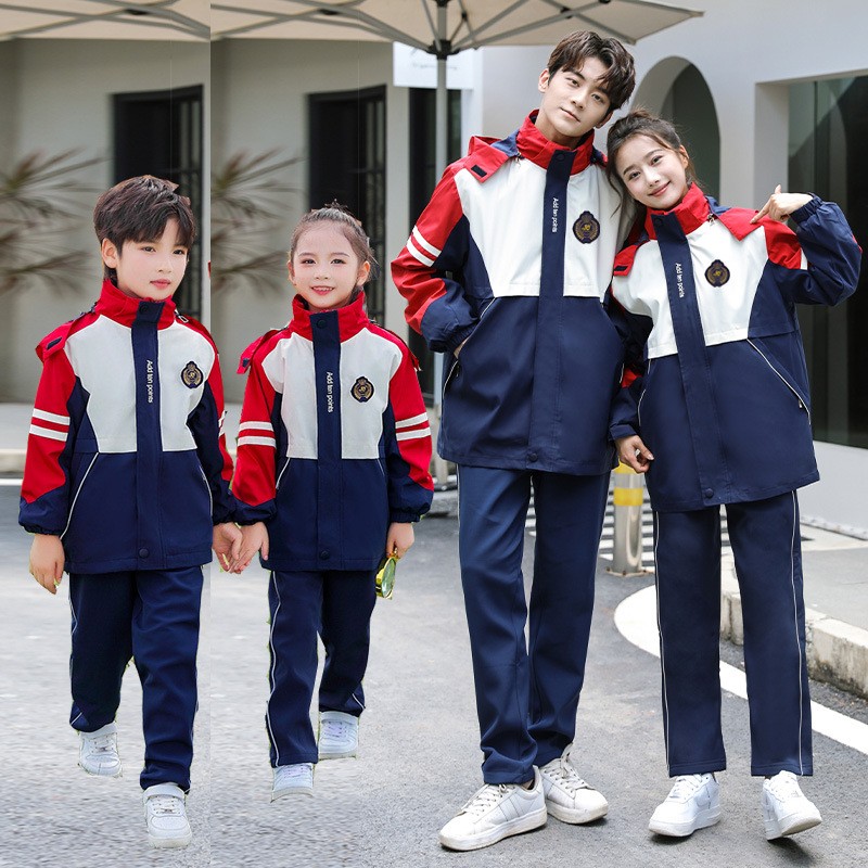Uniforme escolar al aire libre para todo clima | Conjunto de chaqueta y pantalón con capucha para K-12