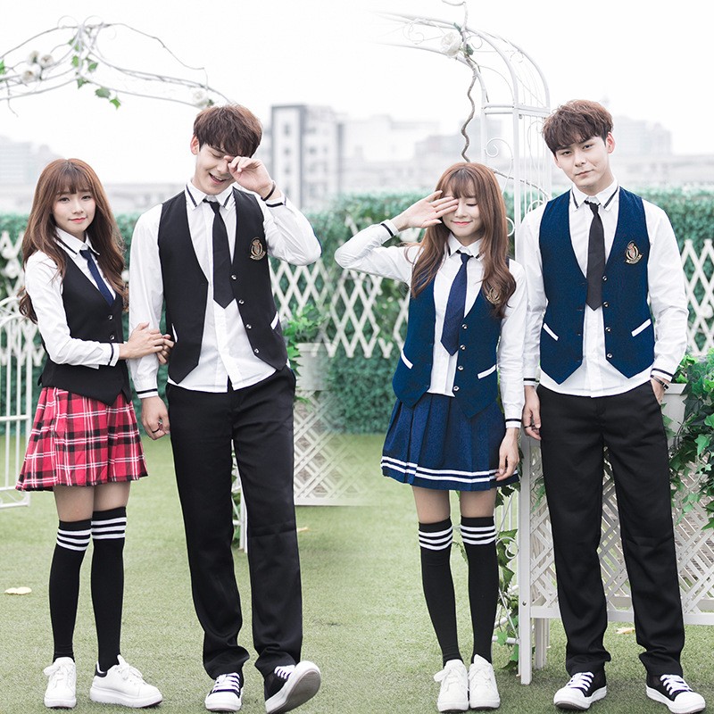 Conjunto de uniforme escolar británico clásico | Colección formal de chaleco y falda plisada