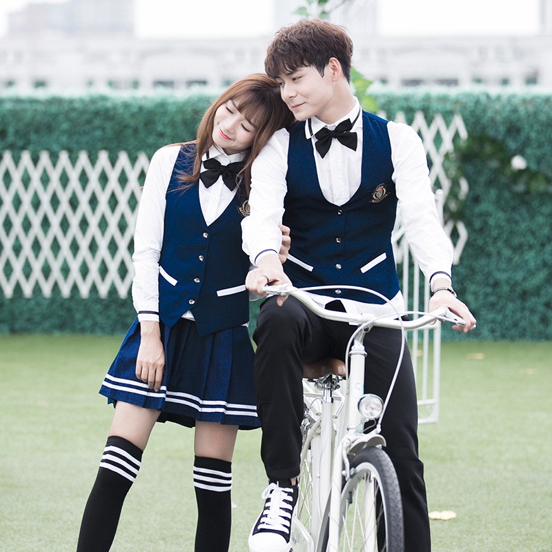 Classic British School Uniform Set | Formal Vest & Pleated Skirt Collection