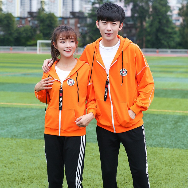 Vibrant Orange Sports Set | Custom Hooded Uniform for School Activities