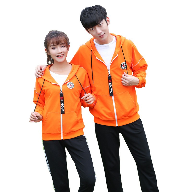 Vibrant Orange Sports Set | Custom Hooded Uniform for School Activities