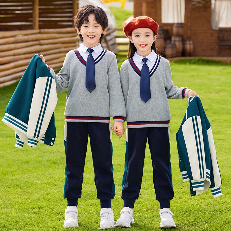 Customizable Childrens Academic Uniform Set | Baseball Jacket & Knit Vest