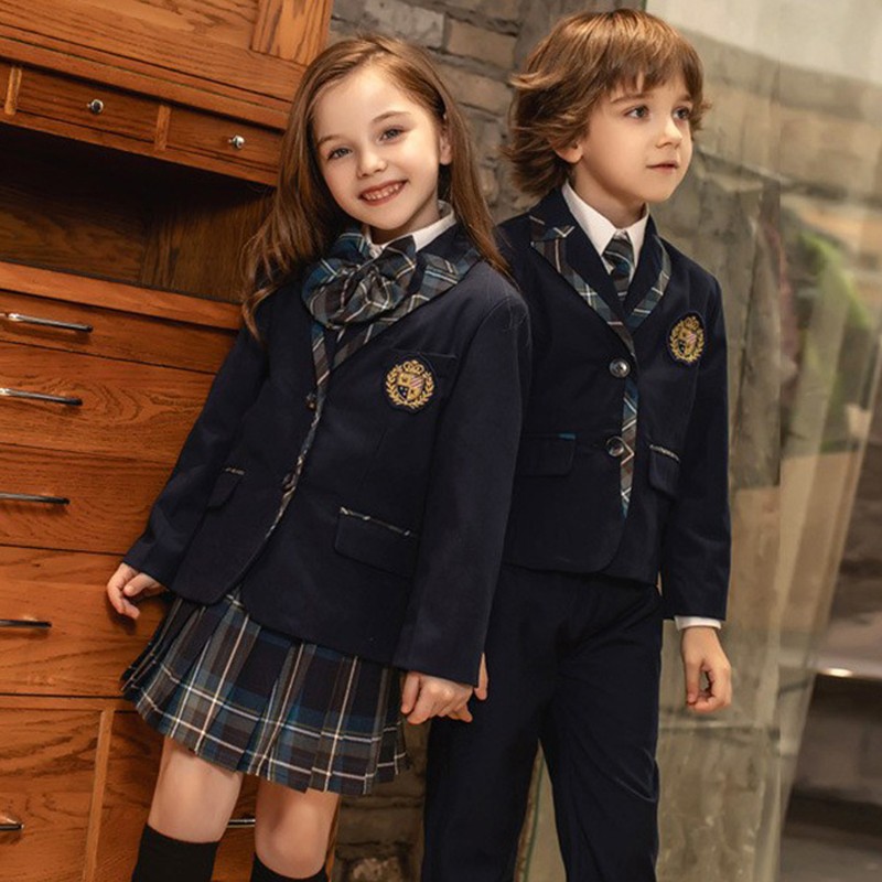Classic Style Childrens Formal Uniform | Custom Blazer & Plaid Skirt Set