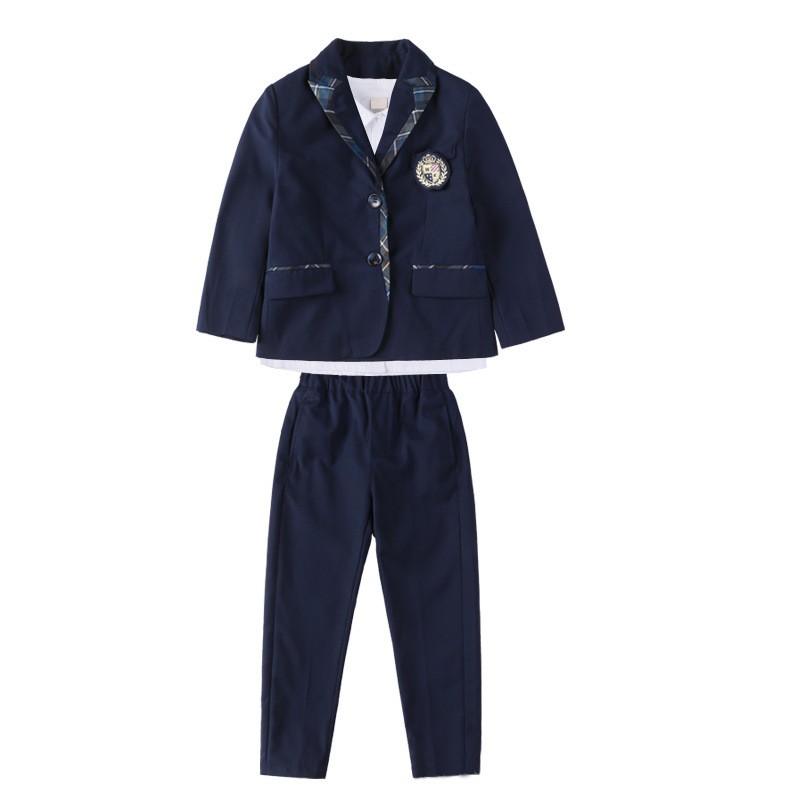  Uniforme formal de los niños de estilo clásico | Conjunto de blazer y falda de cuadros personalizados 