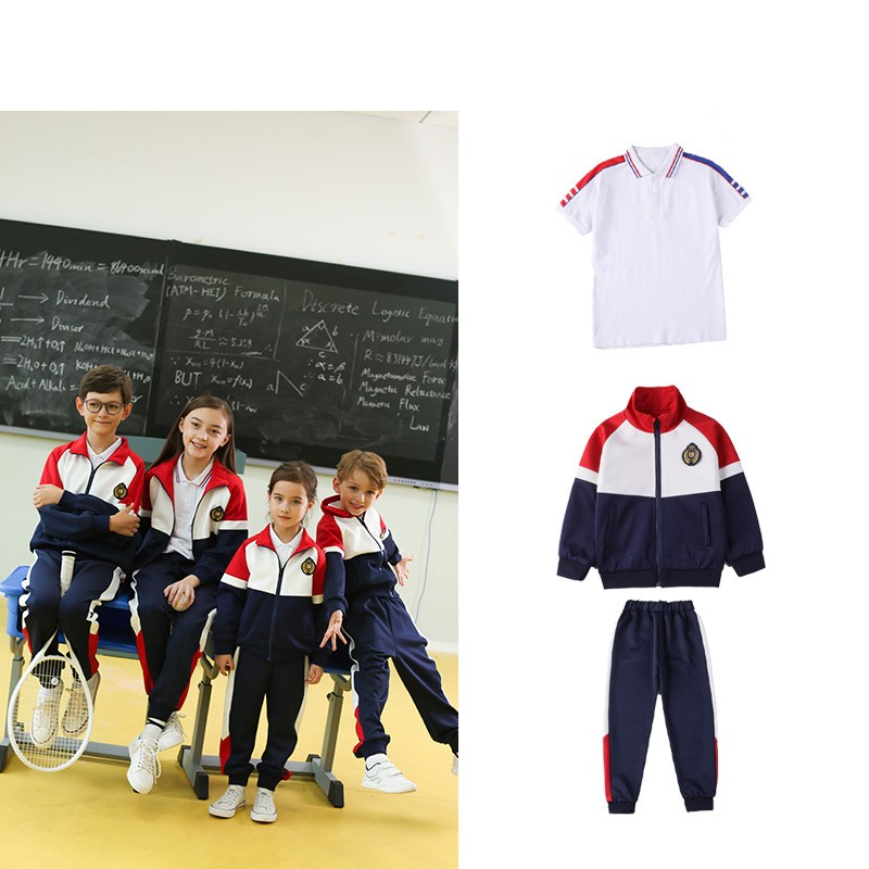 Custom School Sportswear Set | Red & Navy Athletic Uniform Manufacturer