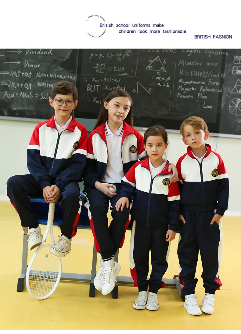Conjunto de ropa deportiva de escuela personalizada | Fabricante de uniformes atléticos de color rojo y azul marino