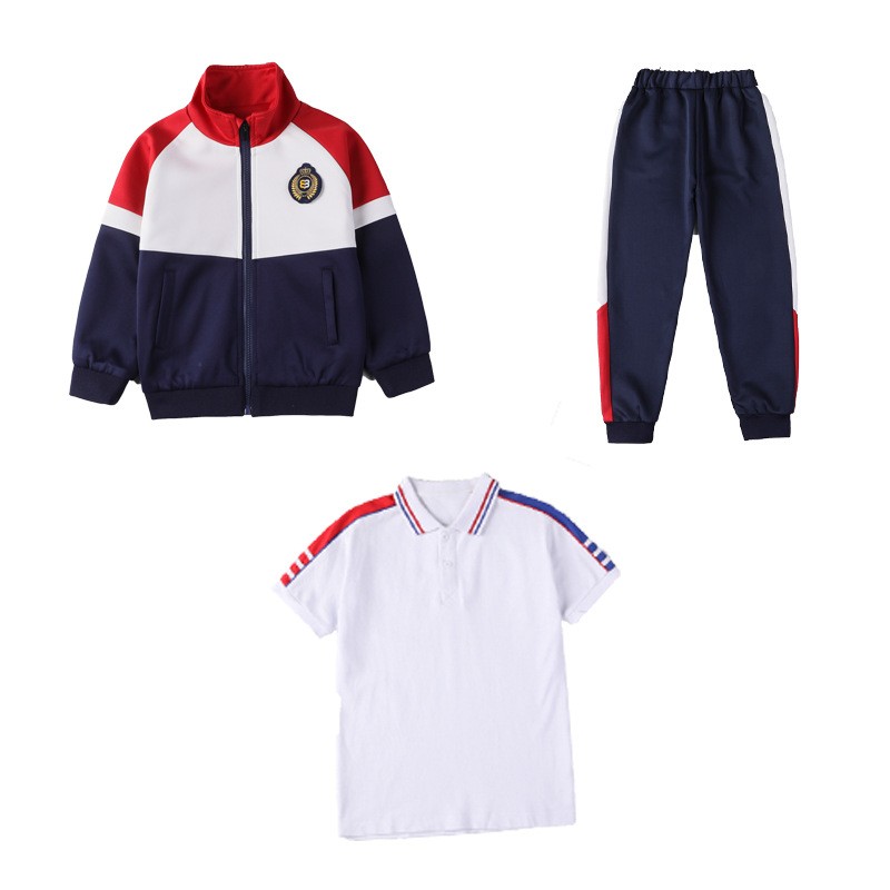 Escuela personalizada conjunto de ropa deportiva | Fabricante de uniformes atléticos rojos y marinos