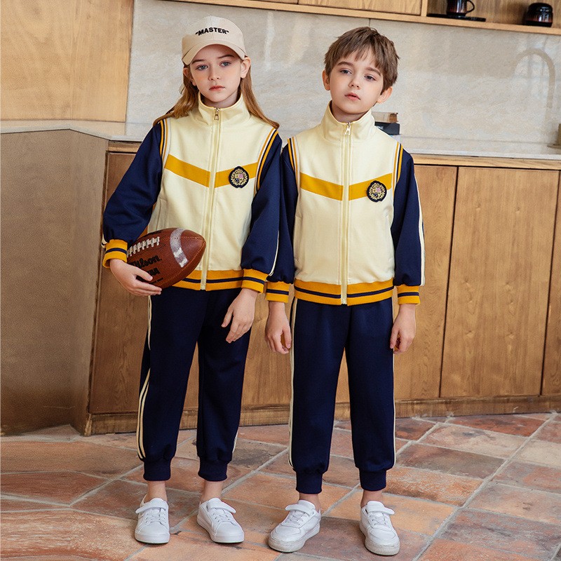 Desgaste escolar rico en algodón unisex | Pantalones de rayas laterales | Bordado de logotipo personalizado