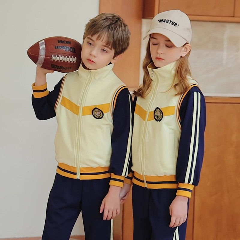 Unisex Cotton Rich School Wear | Side-Stripe Pants | Custom Logo Embroidery