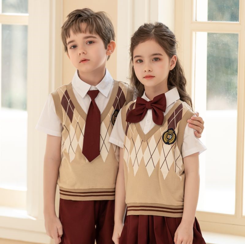 Conjuntos de uniformes escolares personalizados | Colección de chaleco de punto de diamante-Proveedor de pedido a granel