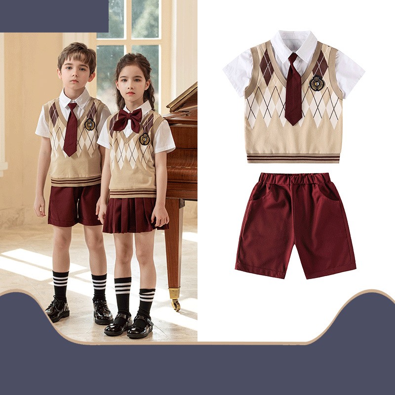 Custom School Uniform Sets | Diamond Knit Vest Collection - Bulk Order Supplier