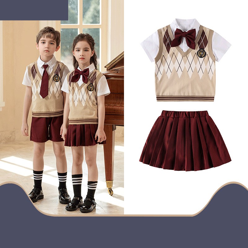 Custom School Uniform Sets | Diamond Knit Vest Collection - Bulk Order Supplier