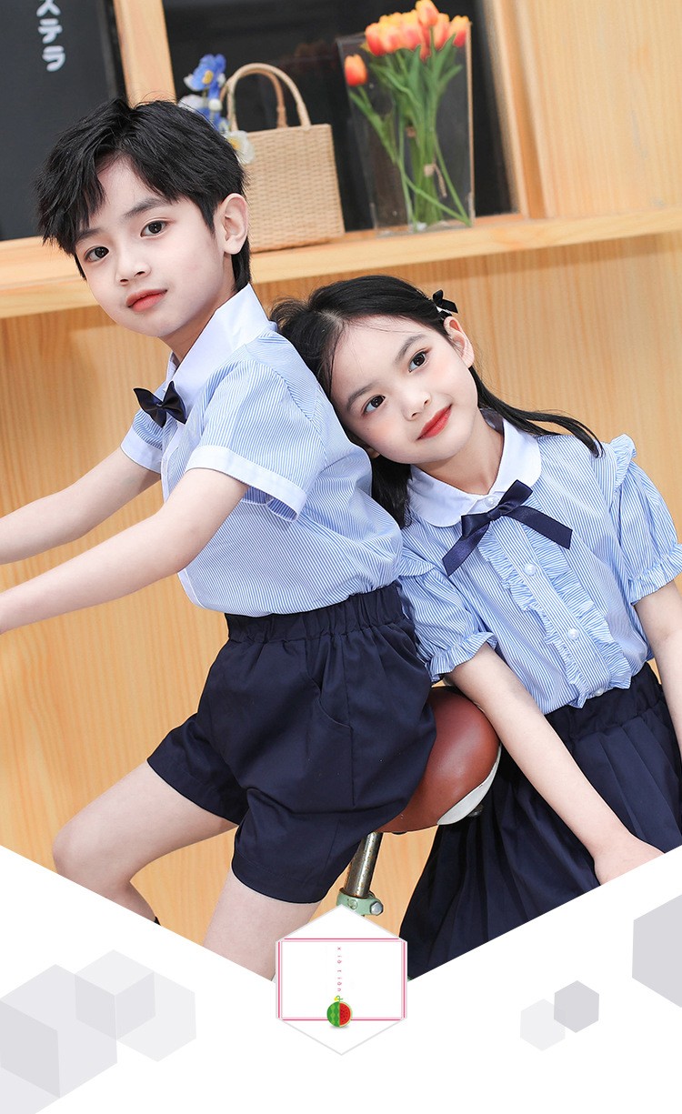 Ensembles d'uniformes d'été à rayures | Maison de production de vêtements scolaires