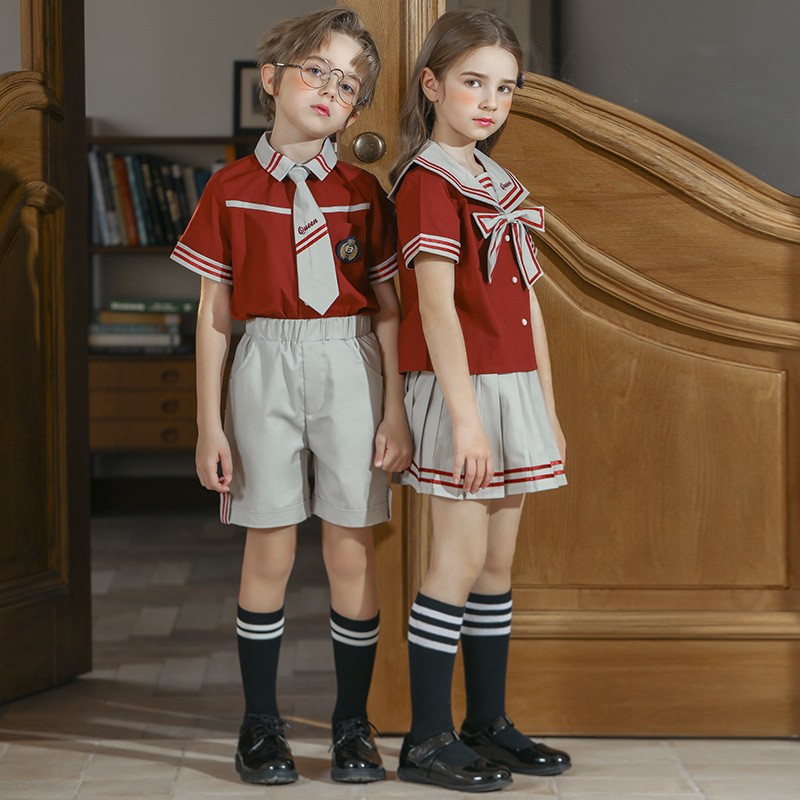 Red & Gray Nautical School Uniforms | K-12 Custom Solutions | Bulk Supplier
