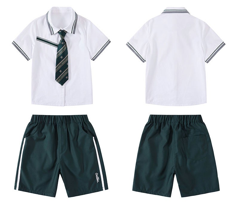  Conjuntos de uniformes escolares blancos y forestales | Escuela primaria a secundaria | Colección de la academia privada | Mayorista Precios 