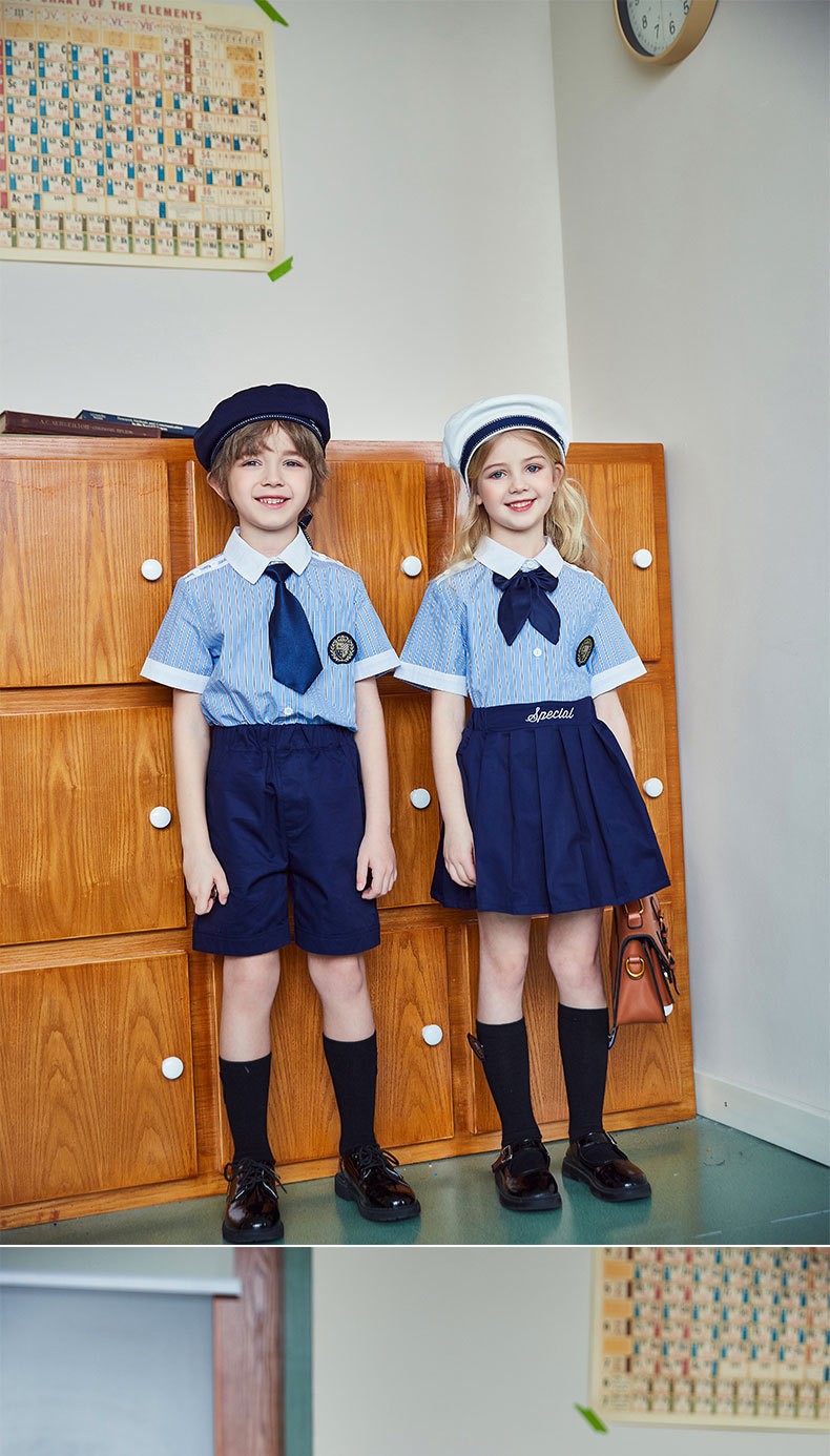 Collection d'uniformes à rayures de la marine | Vêtements d'école maritime | Installation de commande en gros
