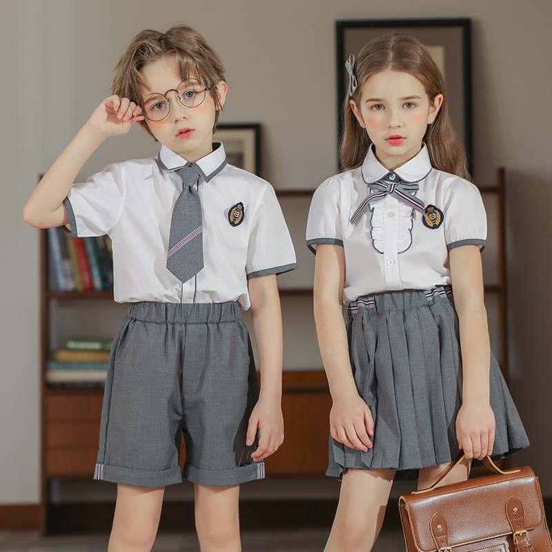 Charcoal & White School Uniforms | K-8 Grade Collection | Custom Orders Welcome