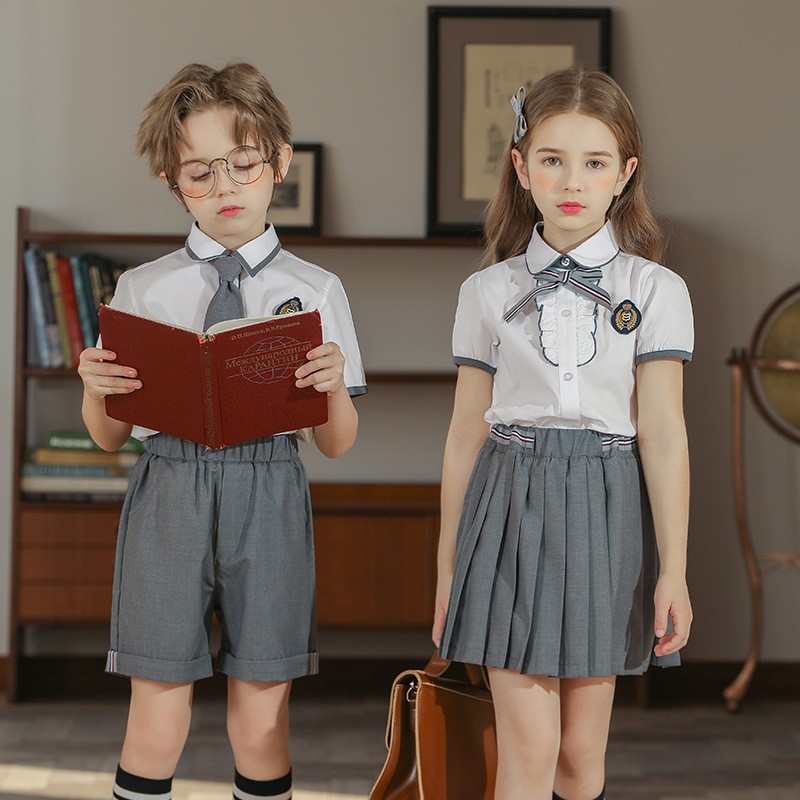Charcoal & White School Uniforms | K-8 Grade Collection | Custom Orders Welcome