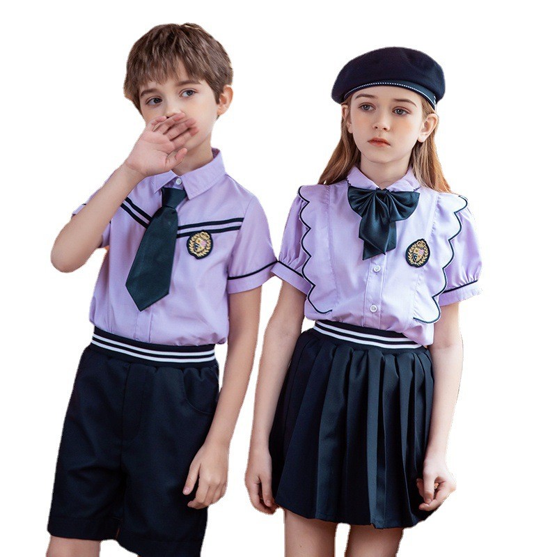 Custom School Uniform Sets | Lavender & Navy Style | Direct Manufacturer